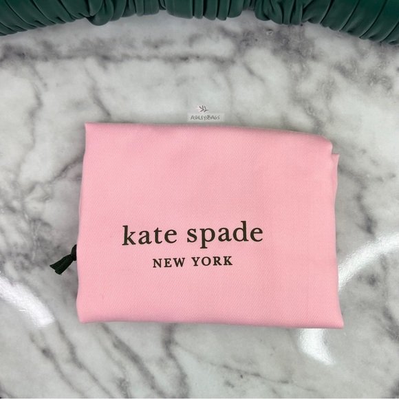 Kate Spade Patisserie Pleated 3d Croissant Clutch In Medieval Forest - Picture 10 of 12